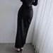 AC617 European American High-waisted Sexy Bodycon Midi Skirt With Slit, Slim Fit, Elegant And Versatile Style_ecoleips.com