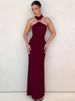 Balitops Gold Ring Turtleneck Maxi Tank Dress Women Summer New Slim Fit Female Dress Sleeveless Back Split Bodycon Long Dress_ecoleips.com