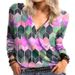 Aria Basics Aria Basics 2022 New European And American Fashion Bestseller Street Style Women's Top Geometric Print Zipper Long Sleeve_ecoleips.com
