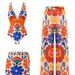 New 2026 Women's Swimsuit European American Style Printed Bohemian Resort Long Pants Short Skirt Fashion Swimwear Set_ecoleips.com