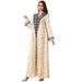 Women's Ethnic Style V Neck Dress Urban Commuter Embroidered Casual Long Sleeved Cross Border Robe Fashionable Tribal Clothing_ecoleips.com