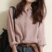 Women's Cotton Linen Blend Long Sleeve Shirt Loose Fit Breathable Spring/Summer Casual Elegant Fashion Top With Buttons_ecoleips.com