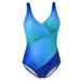 Aria Basics New European And American Style Cross-border Swimwear, Rainbow Gradient One-piece Swimsuit For Plus-size Women_ecoleips.com
