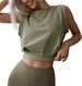 2025 Sleeveless Loose T-shirt Running Fitness Sexy Open Navel Sports Shirt Top Female_ecoleips.com