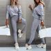 Aria Basics 2026 Foreign Trade Solid Color Fashion Casual Tie-shoulder Sports Pants Long Set For Women, European And American Trend_ecoleips.com