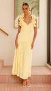 Women's Clothing Elegant V Neck Long Dress Summer Sexy Side Slit Pleats Backless Design Spring/Autumn Clothing_ecoleips.com