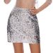 Street Style Sequin Bodycon Sexy Hot Girl Nightclub Silver High Waist Slimming Short Skirt_ecoleips.com