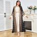 Modest Abaya Dress Exquisite Dubai Style Embellished Abaya Dress With Beaded Detailing - Elegant Muslim Evening Gown For Women_ecoleips.com