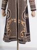 K Temperament Silhouette Loose Jacket For Women, New High-end V-neck With Hidden Button Print Design, Long Windbreaker_ecoleips.com