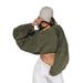 's Best-selling Cropped Crew-neck Distressed Sweatshirt, European And American Women's Fashion, Loose-fitting_ecoleips.com