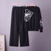 Cross-Border European And American Foreign Trade Elegant Knitted Round Neck Embroidered Sweater + Loose Casual Wide-Leg_ecoleips.com