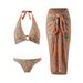 Women's Clothing New Three Piece Leopard Print Bikini Swimsuit Women's Sexy Swimsuit Chiffon Skirt Bikini_ecoleips.com