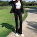 Slightly Flared Raw Edge Design Jeans For Women, 2024 Autumn And Winter New Slim Fit, Versatile, American Style, Trendy_ecoleips.com