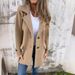 Women's Casual Loose Lapel Faux Woolen Coat Autumn Winter Cardigan With Pockets_ecoleips.com