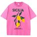 Amalfi Coast Italia Lemon Fruit Design Women Washed T-Shirts Y2K Casual T Shirt Summer Hip Hop Top Cotton Loose Short Sleeve_ecoleips.com