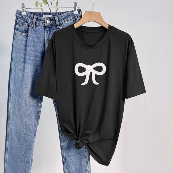 Women's Casual round Neck Short Sleeve T-Shirt Multi-Color Solid Loose Printed Top European American Style Fashionable Sports Wear_ecoleips.com