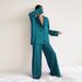 European And American Autumn Winter Satin Comfortable Sleeve Long Pants Pajamas Women's Set Cross-Border Ladies_ecoleips.com