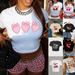 Women's Clothing Short Style Navel Baring Short Sleeved Fruit_ecoleips.com
