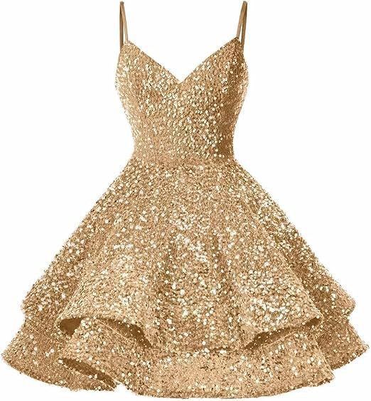 Women's Clothing Dress Blue Sequined Suspender Short Dress Temperament Waist Slimming Strap Dress_ecoleips.com
