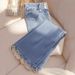 Women's Clothing Blue Denim Wide Leg Pants Thickened High Waist Slim Straight Casual Long Pants_ecoleips.com