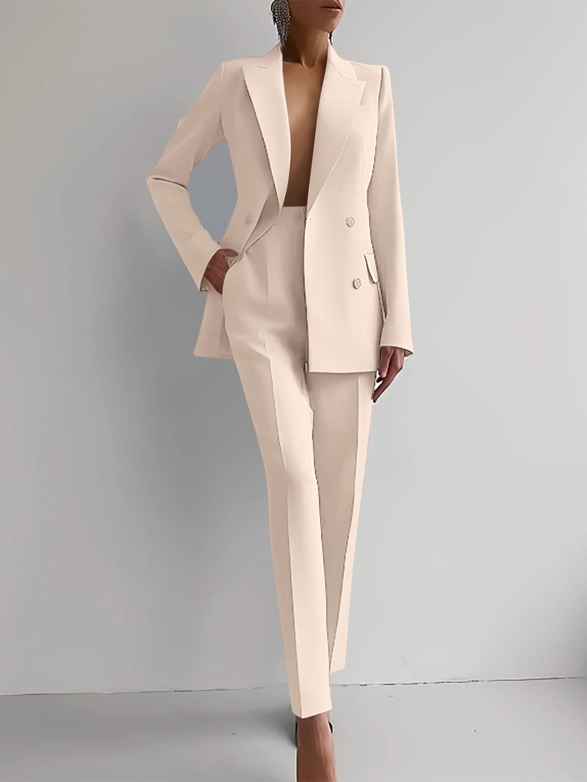 Girl 2024 Spring Foreign Trade Cross-Border Fashion Casual Professional Women's Suit Set_ecoleips.com