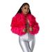 Women's Clothing Short Faux Fur Cardigan 6 Loose Plush Outerwear Lightweight Coat_ecoleips.com