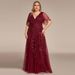 Women's Clothing Large Size Bridesmaid Dress Toast Evening Dress Sequined Mesh Fishtail Slim Banquet Host Dress_ecoleips.com