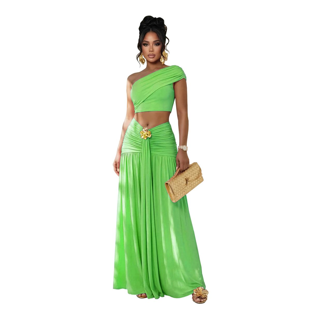Women’s Sexy Off-Shoulder Crop Top & Skirt Set – Trendy Two-Piece Outfit For Clubbing, Beach & Night Out_ecoleips.com