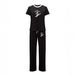 Women's Summer Themed Casual Comfortable Short Sleeve Top And Pants Set Unique Print Color Blocking Design_ecoleips.com