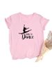 European And American Cross-border Foreign Trade Women's Clothing, Dance Girl Print Round-neck Short-sleeve T-shirt Top_ecoleips.com