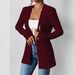 2025 European And American New Korean Fashion Elegant V-neck Single Button Solid Color Long Sleeve Blazer_ecoleips.com