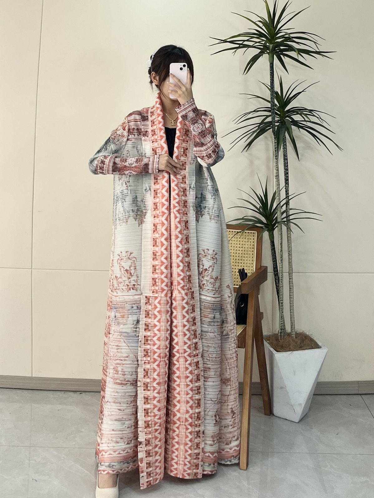 Women's Clothing Autumn Live Broadcast Coat Jacket Cape Printed Women's Arabic Robe_ecoleips.com