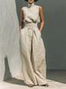 K New Women's Sleeveless Top, Pants, And Casual Set_ecoleips.com