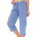Summer Women's Loose Fitting Sportswear Outdoor Hiking Yoga Pants With Pockets_ecoleips.com