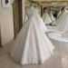 Women's Clothing Long Sleeved White Fluffy Tulle Palace Lace Muslim Wedding Dress_ecoleips.com