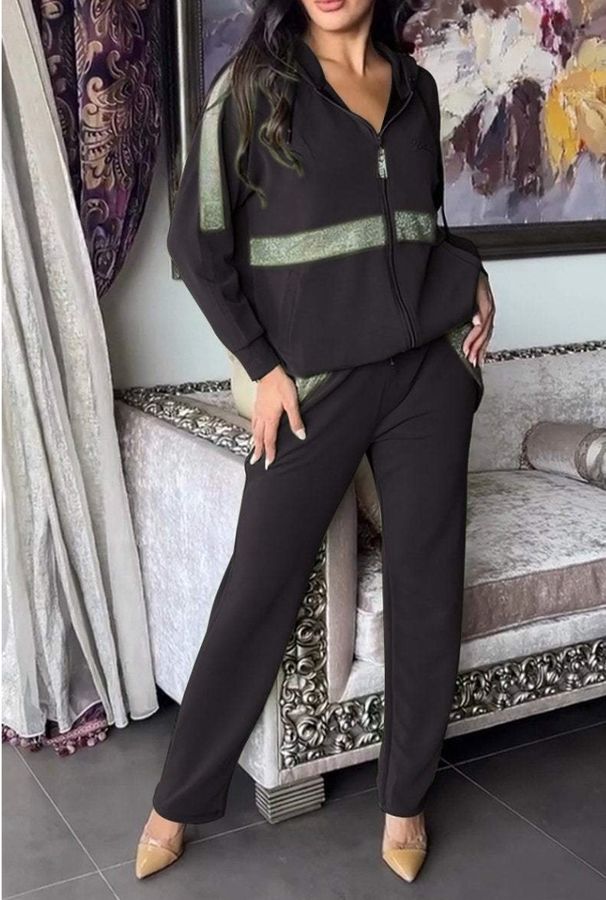 Women’s Clothing new autumn and winter casual long sleeved trousers sweatshirt trousers 2 piece set_ecoleips.com