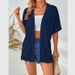 2026 European And American Cross-Border New Women's Casual Solid Color Blouse Shirt_ecoleips.com