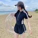 Women's Conservative One Piece Swimsuit 2025 Style Covers Tummy Slimming Student Style for Small Chests Spring Hot Summer_ecoleips.com