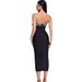 Sexy Black Bandage Dress With Rhinestone & Sequins, Deep V Neckline, High Waist, Bodycon Party Dress For Women, S/M/L_ecoleips.com