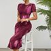 Elegant Short Sleeve Qipao Bodycon Dress – Women’s Slim Fit Cheongsam (Breathable & Stretchy) – Fall/Winter Fashion_ecoleips.com