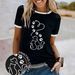 2026 New Summer Women's Round Neck Short Sleeve Printed Comfortable Casual T Shirt Top_ecoleips.com