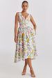 2026 Summer New Slim Fit Strap Long European And American Style Fashion Printed V-neck Elegant Dress_ecoleips.com