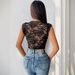Women's Clothing Party Casual Sexy All Match Sleeveless Lace V Neck Black Jumpsuit_ecoleips.com