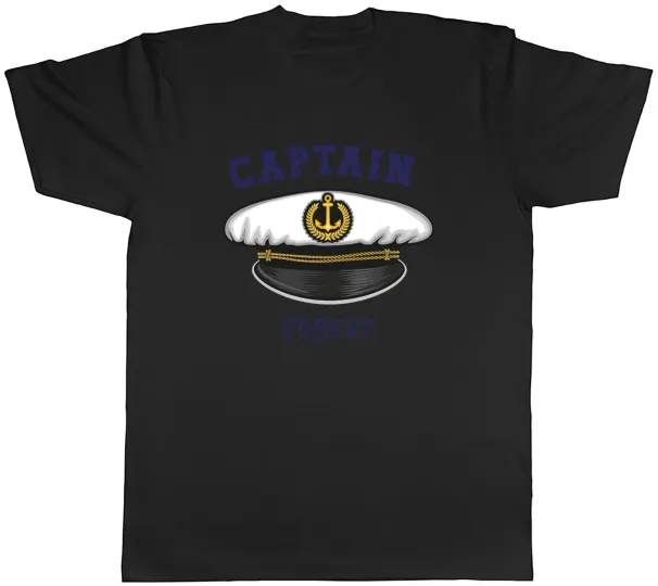 Women's T-Shirts Personalised Captain Mens T-Shirt Sailor Boat Sailing Unisex Tee Gift_ecoleips.com