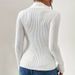 Ribbed Hem Split-Sleeve V-Neck Sweater – Slim Fit Knit Top In White/Khaki/Burgundy/Navy/Black | Elegant & Versatile (S-XL)_ecoleips.com