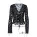 2025 Autumn New Fashion Sexy Sheer Hollow Out Cardigan Lace-Up Long Sleeve T-Shirt Top Wholesale For Women_ecoleips.com