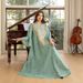 Verve AB320 Muslim Evening Dress Arab Dubai Gown Mesh Embroidery Sequin Robe Abaya_ecoleips.com