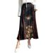 Heavy Embroidery New Chinese-style National-style Women's High-waisted A-line Mid-length Satin Jacquard Horsehair Skirt_ecoleips.com