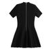 Women's Clothing Spring And Summer Fashion Anti Strip Knitted Lapel Slim Fit A Line Temperament Black Dress_ecoleips.com