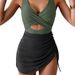 Aria Basics 2025 New European And American Style One-Piece Swimsuit, Color Block, Sexy Cross-Strap For Women, Cross-Border_ecoleips.com